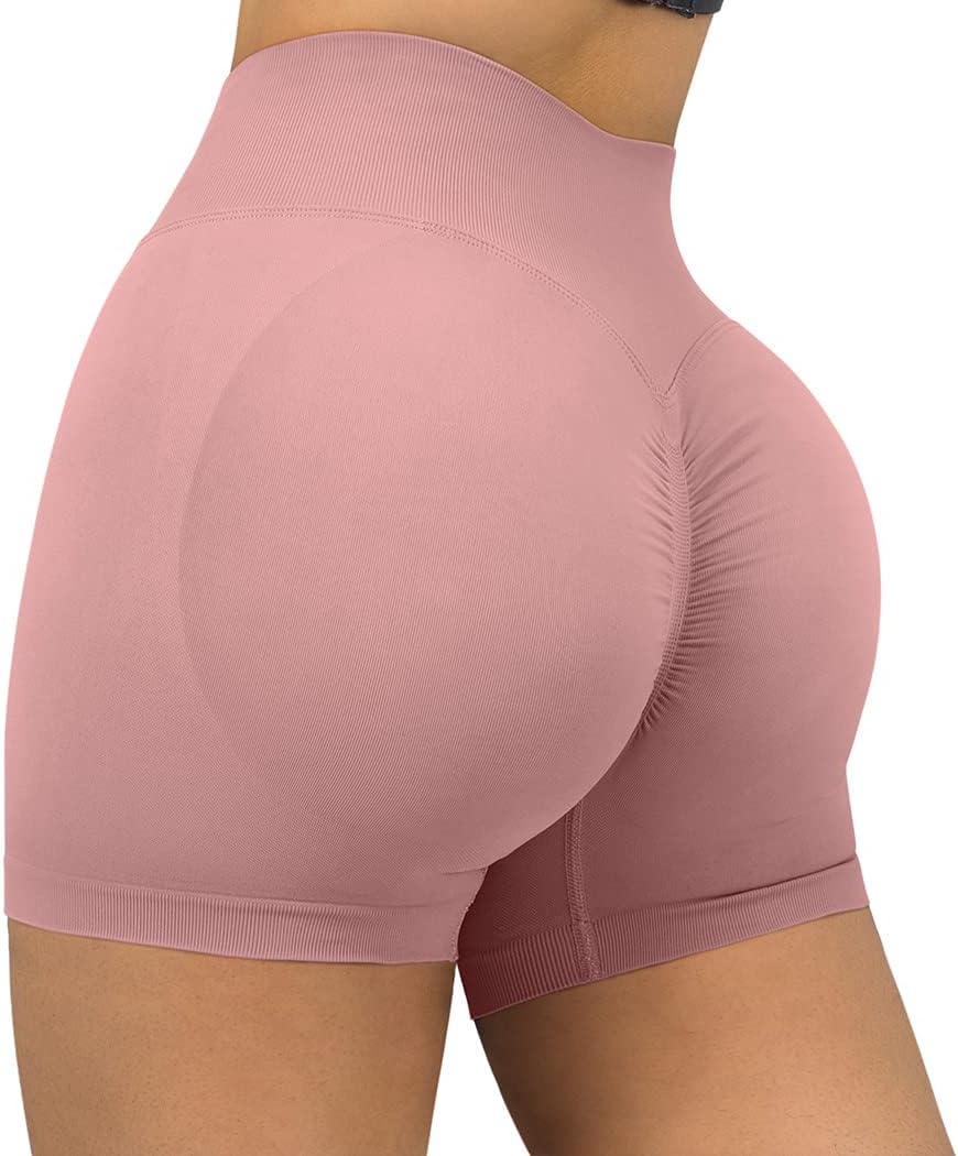 SUUKSESS Women Seamless Booty Shorts Butt Lifting High Waisted Workout Shorts - Image 2