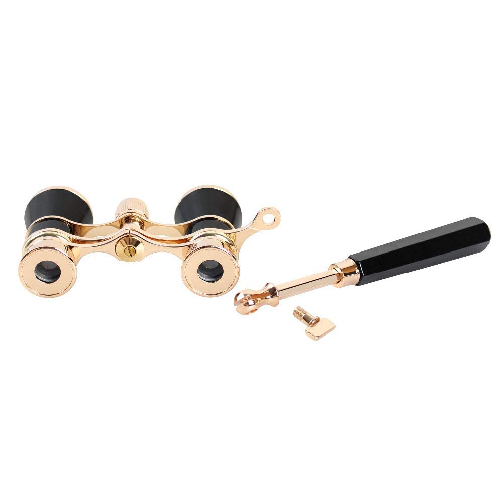 Noir 3X25 Opéra Jumelles Enduit Lentille Télescope Opéra Lunettes Enduites Théâtre Verre Dame Poignée en Verre Femmes Filles Cadeaux