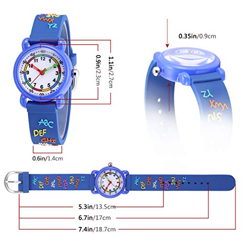 Image of Jewtme Kids Time Teacher Watches 3D Cute Cartoon Silicone Children Toddler Butterfly Wrist Watches for Ages 3-10 Boys Girls Little Child