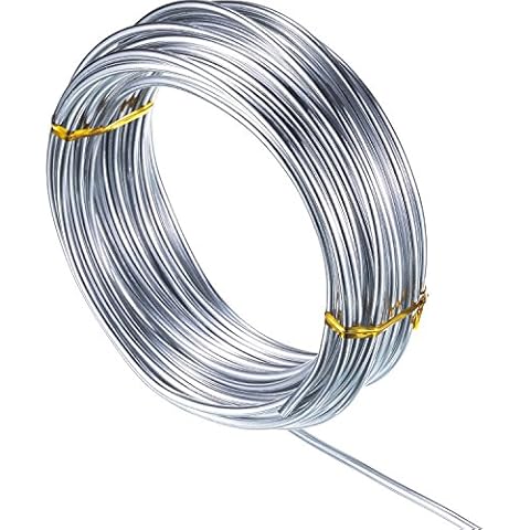 TecUnite Aluminum Craft Wire for Sculpting Armature Bendable Craft Wire for DIY Jewelry Making (1 Roll,Silver,10 M X 3 mm) Cover
