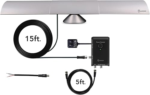 Miniatura 2 de ANTOP Antena Inc. AT-500SBS Negro AT-500SBS HD Smart Bar Amplificado HDTV y Radio FM Antena interior (negro)