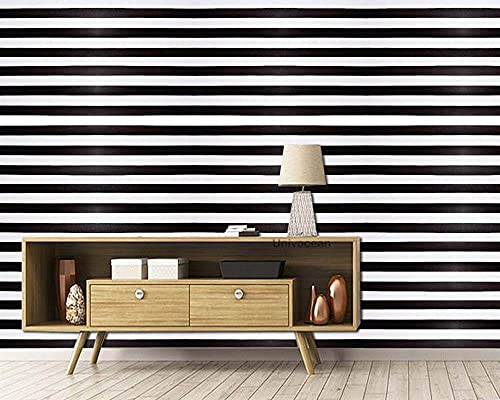 Univocean 3D Black and White Strip Self Adhesive Wallpaper, PVC Waterproof HD Wall Sticker (Multicolor) (B091T4Q59Z) Amazon Price History, Amazon Price Tracker