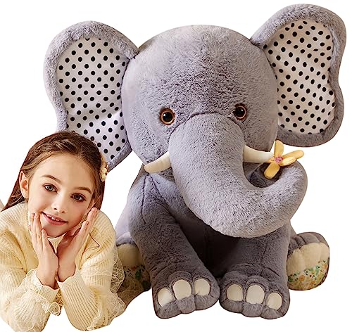 Image of Tumyay Giant Elephant Stuffed Animal Plush Soft Toy,Large Jumbo 25" Cute Big Size Huge Fluffy Plushy Fat Plushie,Birthday Gifts for Kid