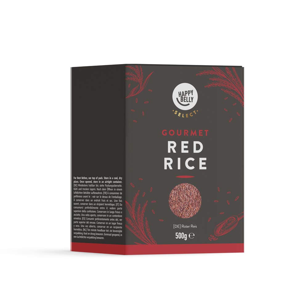 Marque Amazon - Happy Belly Select Riz rouge, 500g, lot de 6