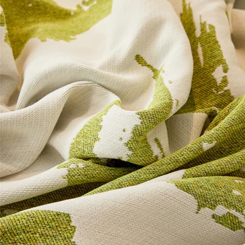 Housse de canapé d'angle 5 places en chenille verte de grande taille 180x420cm