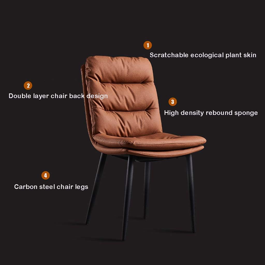 Esszimmerstühle,PU Leder gepolsterter moderner armloser Esszimmer Stuhl mit Metallbeinen Küche Gästestühle für Eitelkeitsempfang Wartezimmer(Color:Beige)