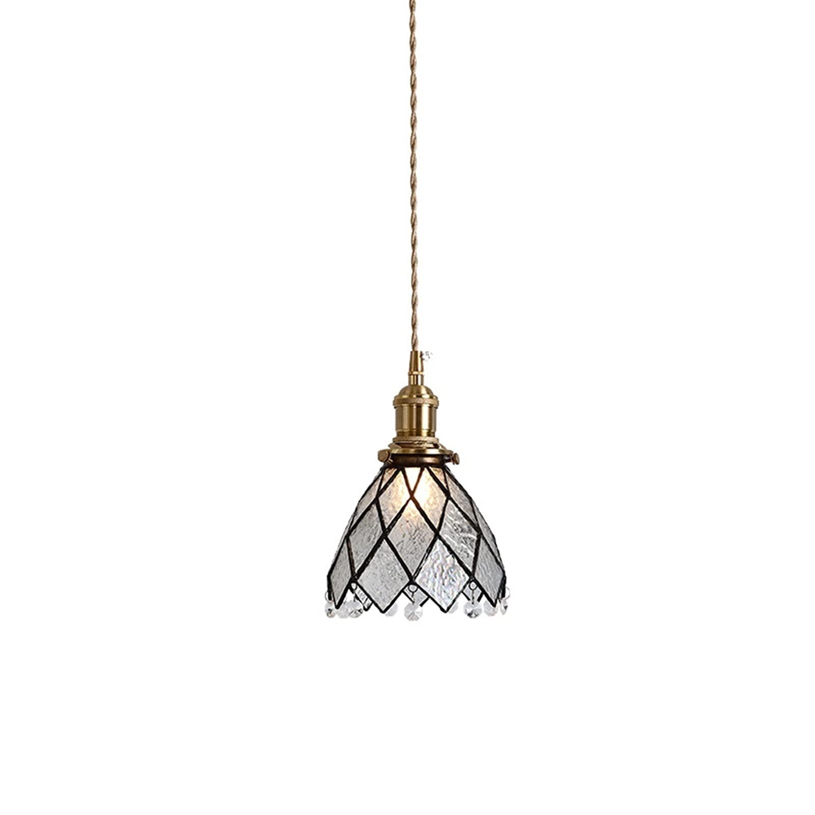 Plafonnier en verre et cuivre moderne style nordique pour salle à manger
