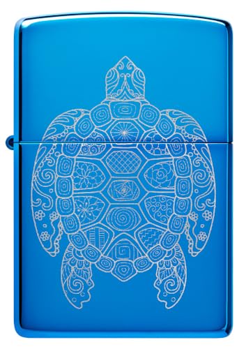 Encendedor Zippo Zen Turtle Azul Brillante miniatura 2