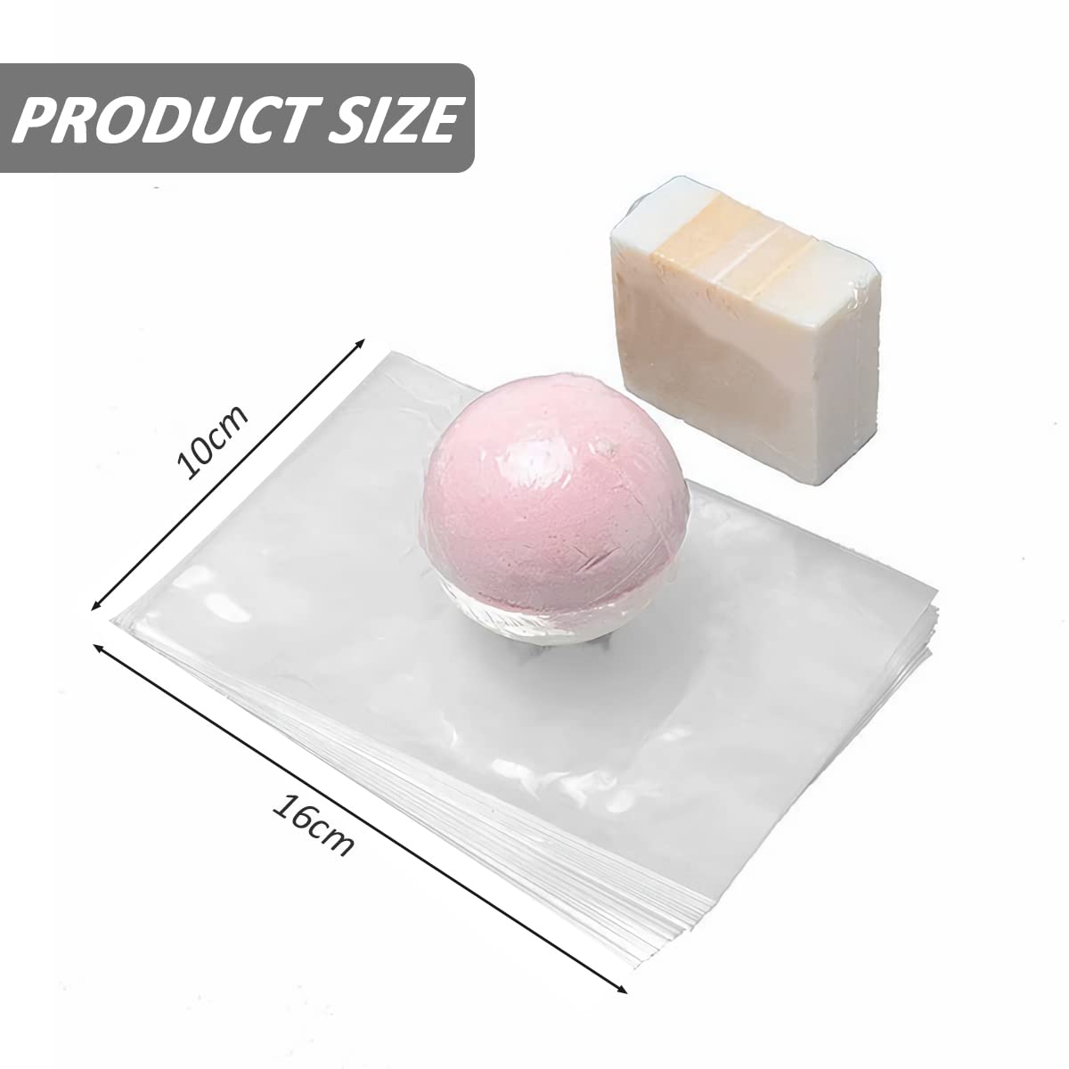 Lot de 200 sacs en film thermorétractable YUTOU 10 x 16 cm étanches POF thermorétractables sacs transparents pour savons, bombes de bain, bougies, petits emballages cadeaux