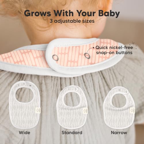 Image of KeaBabies 8-Pack Organic Baby Bibs for Drooling and Teething (Prism) | Soft Cotton Bibs for Baby Girl, Boy, Extra Absorbent, Easy to Clean & Put On, Toddler, Newborn, Infant 0-24 Months