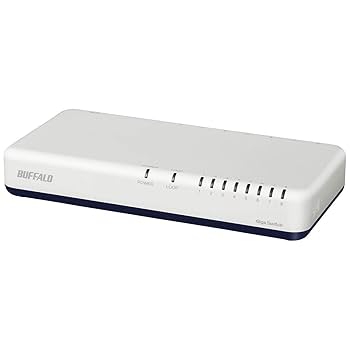 BUFFALO Giga対応 金属筐体 電源内蔵 8ポート LSW6-GT-8NS/WH ホワイト スイッチングハブ マグネット 壁掛け設置対応 Amazon | 【Amazon.co.jp限定】 バッファロー 8ポート