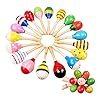 EXCEART Houten Maracas Kleurrijke Mini Maracas Houten Rammelaars Eierklopper Muziekinstrumenten Maracas Zandhamers…