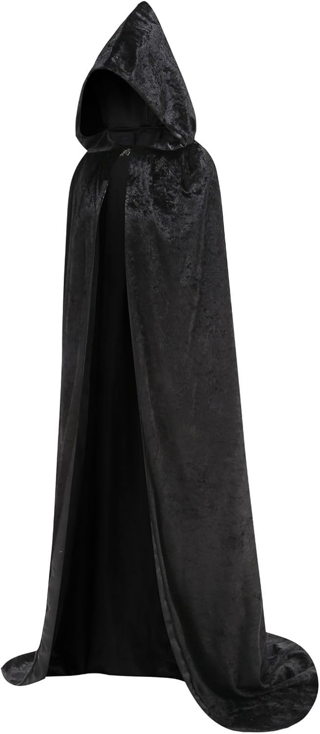 Wizard Robes Cape Hooded Cloak Renaissance Medieval with Metal Buckle Halloween Cosplay - Image 2