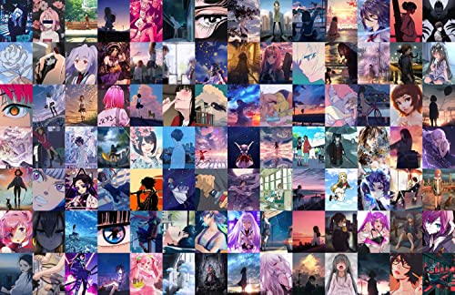 Image of Elaaj | Anime girls Aesthetic Wall Collage Kit||SET OF 60 Pastel Aesthetic Posters |Self Adhesive | Size 4x6 inches |A6| HD Print Quality | Glossy Finish| Room Decor | bedroom | Collage Kit.