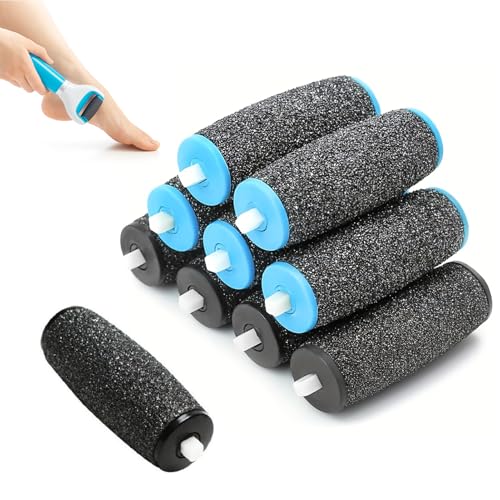 Lot de 10 rouleaux de rechange pour enlèvement de calles, pierre ponce pour pieds, 3 niveaux de rugosité, compatible avec Scholl