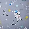 Brandream Space Crib Bedding Sets for Boys 3 Piece Adventures Rocket Galaxy Nursery Set | Astronaut Crib Blanket, Stars Fitted Crib Sheet, Gray Crib Skirt Included #3