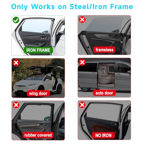 Car Window Shades 2PCS Magnetic Double Layer