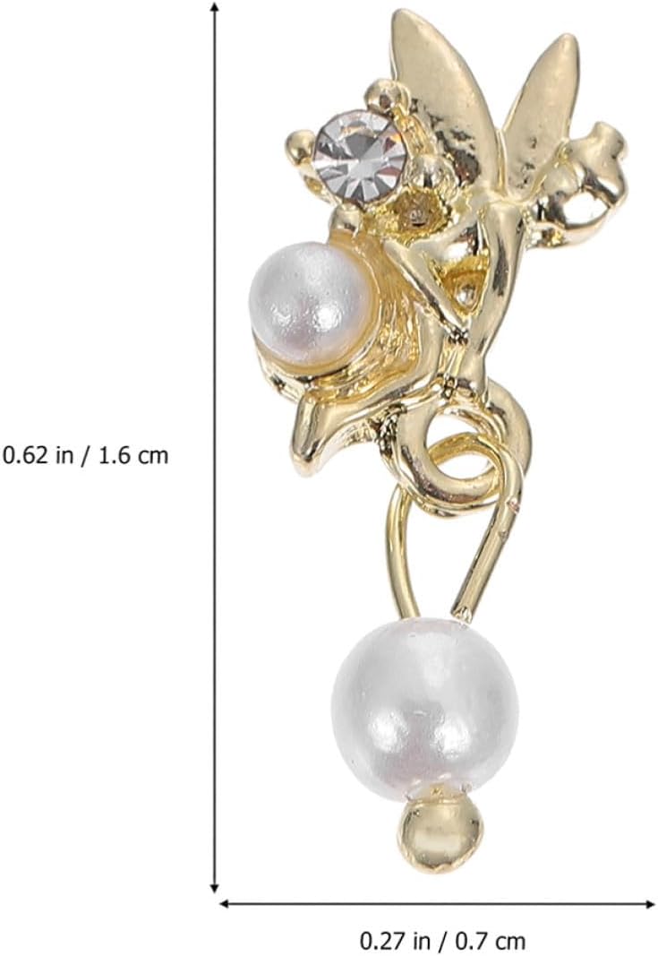 12pcs Pearl Nail Charms Alloy Nail Art Studs for Nails