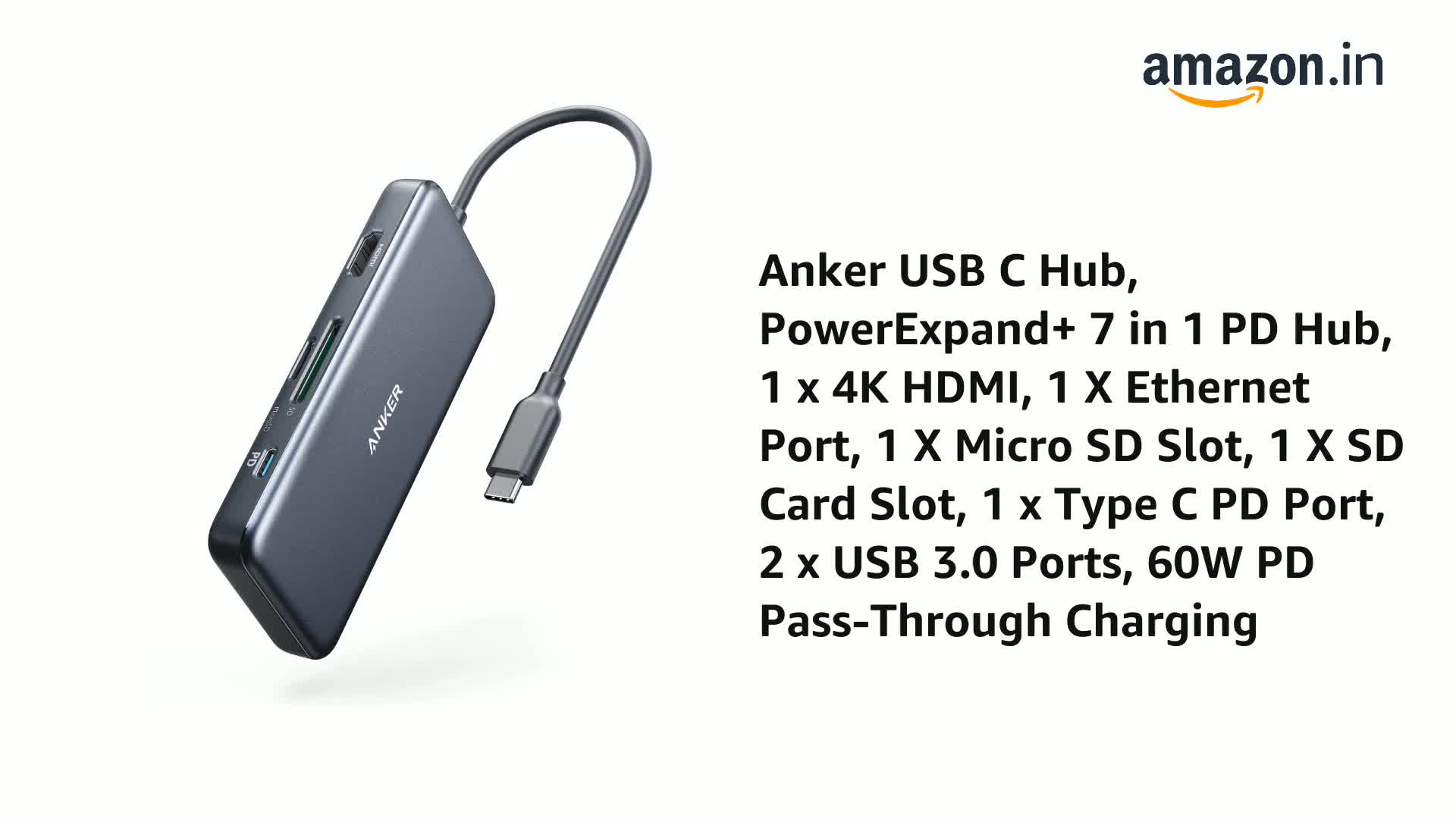 Anker USB C Hub, 321 USB-C Hub (8-in-1)