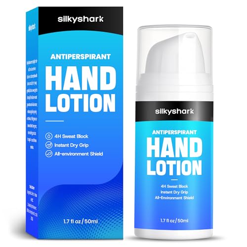 SilkyShark Antiperspirant Hand Cream (50 ml), Antiperspirant for Hands & Feet, Non-Sticky Formula for Sweaty Hands, Dry Grip for Sports, Gaming, Stripper Pole, Weightlifting, Golf, Yoga & More