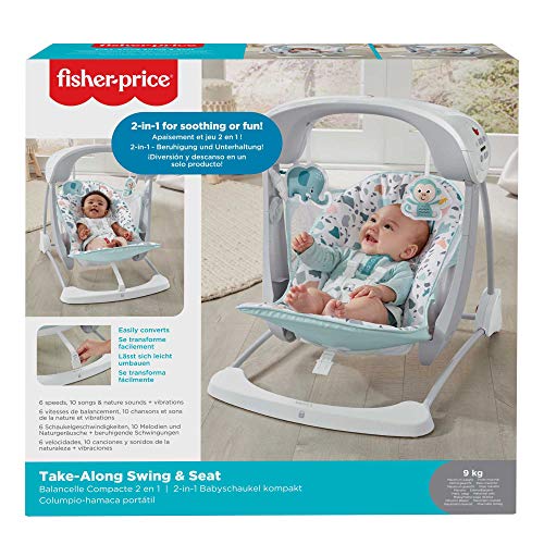 Fisher-Price Deluxe Take-Along Swing & Seat - Pacific Pebble portable swing and stationary chair for infants - Afbeelding 8