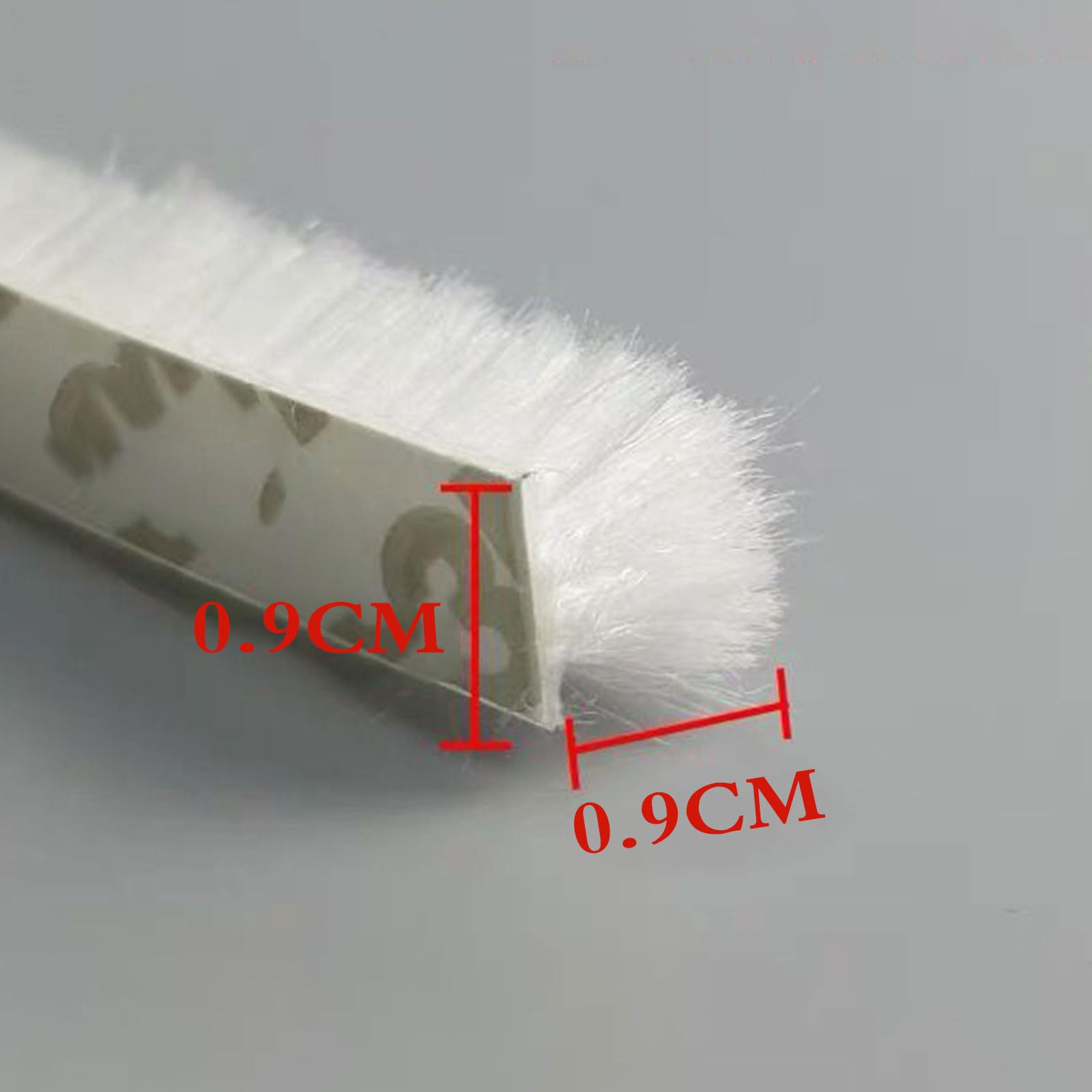Uszczelka drzwi do usuwania pogody z okna, Samoprzylepna taśma uszczelniająca szczotkowa do drzwi i okien 0,7-0,9cm x,5-2,3cm wielokolorowa(White,Width 0.9CM*Height 0.9CM*Length 2000CM)