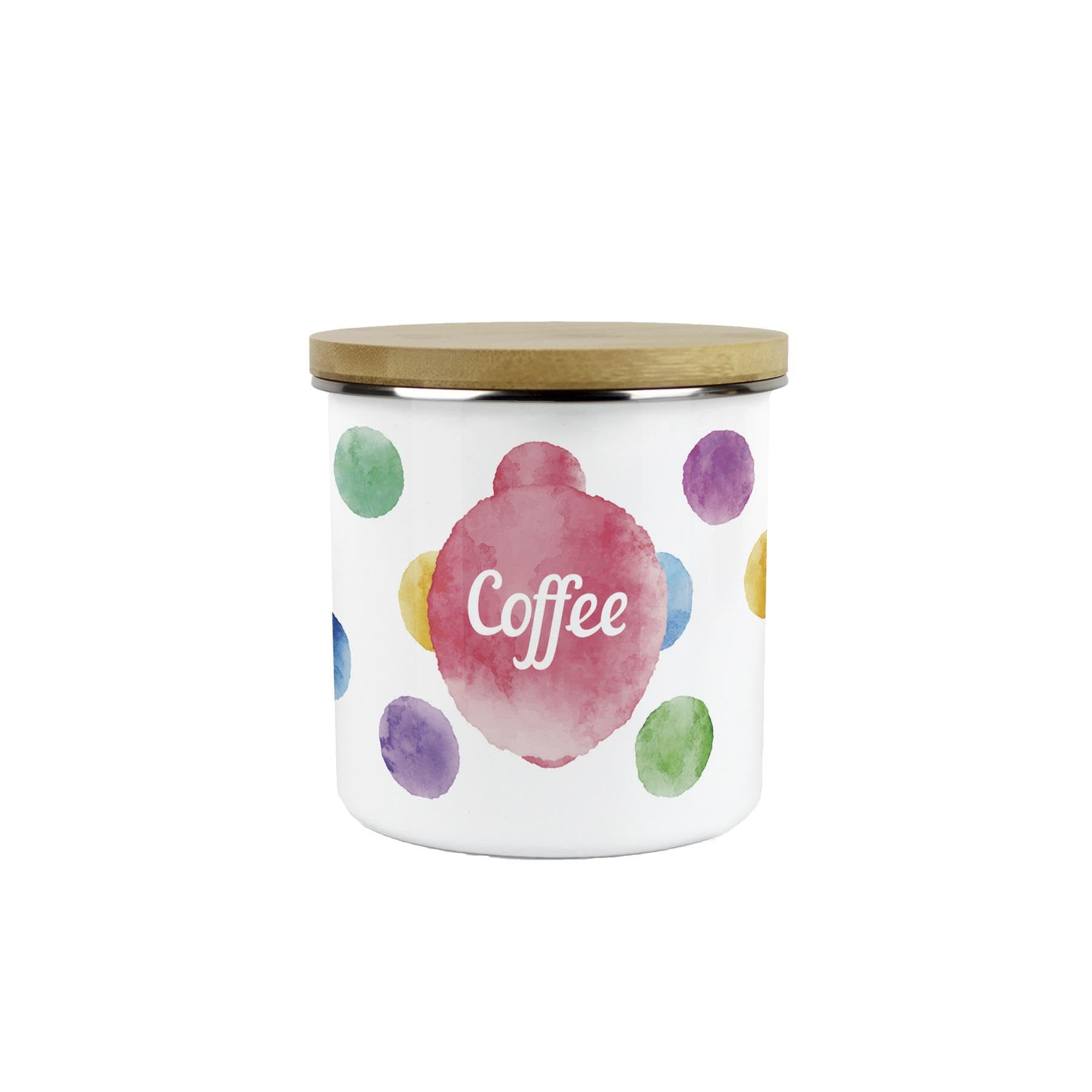 Purely Home Multicoloured Polka Dot Coffee Storage Canister - Vibrant and Colourful Kitchen or Housewarming Gift - Tea/Coffee/Sugar Jars