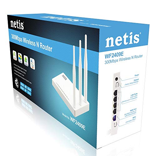 Image of Netis WF2409E 300Mbps High-Speed Wireless N Router | Smart 3 x 5dBi High Gain Antennas with Parental Control for Computers, Smartphones, Wireless Cameras