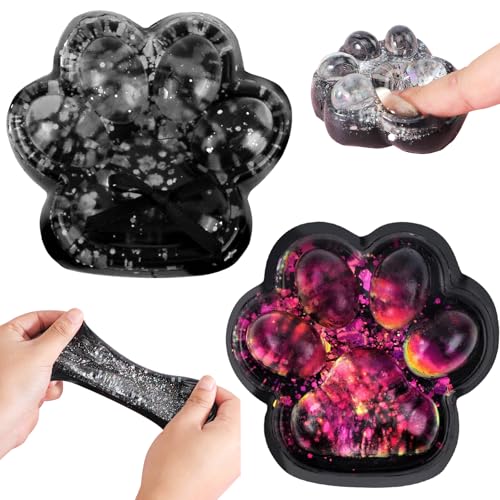 2 piezas de juguete de prensado en forma de pata de gato, juguete de pata de gato, juguete de pellizco en forma de pata de gato para niños, juguetes de prensa lenta, juguete anti estrés para adultos y