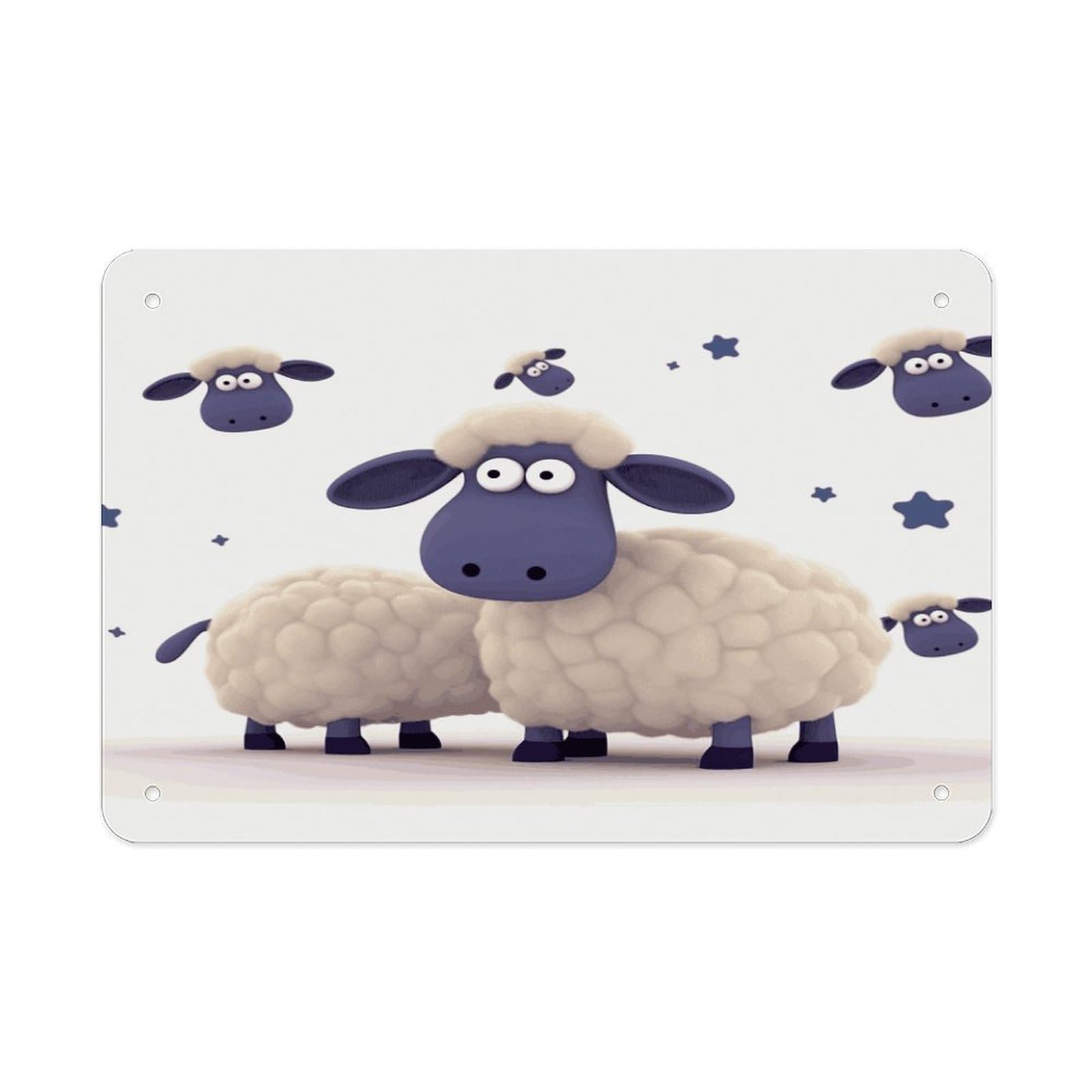 Fekiloot Style Sheep Metal Signs Wall Art Tin Sign
