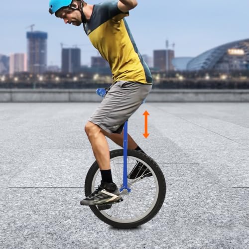 Image of Unicycle Adjustable Height Outdoor Unicycl One Wheel Bike with Aluminum Rlloy Rim, Mute Bearing for Novices Professionals Adults