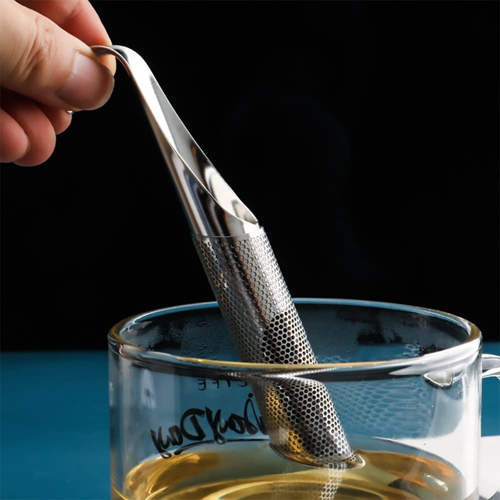 2 pezzi diffusore di tè in acciaio inox, filtro da tè per tè sfuso, filtro da tè a maglia fine con manico a gancio, in acciaio inox per tè, rosa, caffè, spezie