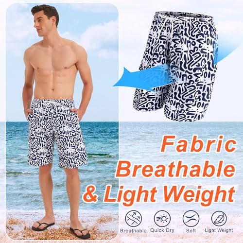 Image of Mens Swimming Trunks Swim Trunks Quick Dry Swim Shorts with Mesh Lining Funny Swimwear Bathing Suits