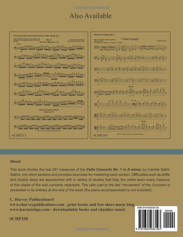 Saint-Saëns Cello Concerto No. 1 Study Book Volume Two Movement Three partition violoncelle - 3