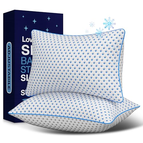 LOVELYREST Memory Foam Pillows 2 Pack – Adjustable Loft Cooling Pillows King Size Set of 2 for Sleeping, Firm, Supportive, and Breathable Design for Hot, Side, Back, and Stomach Sleepers