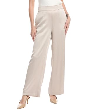 Anne Klein Womens Pull on High Rise Wide Leg Pant Lined
