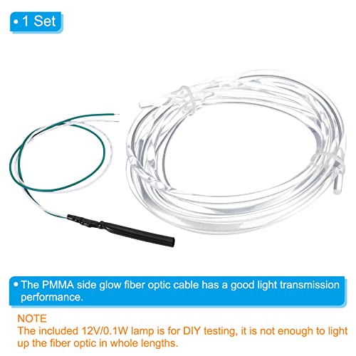 PATIKIL 4mm 2m PMMA Side Glow Fiber Optic Cable Kit - Image 4