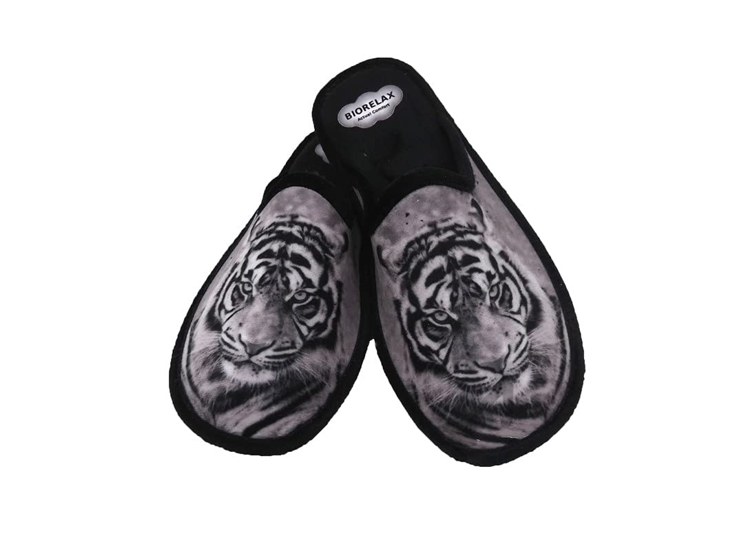 Zapatilla de Estar por casa/Hombre/Biorelax/Material :Grenoble/Suela Goma Antideslizante/Cámara de Aire/Estampado Tigre