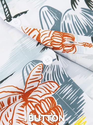 Image of Yoimira Hawaiian Shirts for Men, Print Mens Casual Short Sleeve Button Down Shirts Floral Aloha Beach Shirt