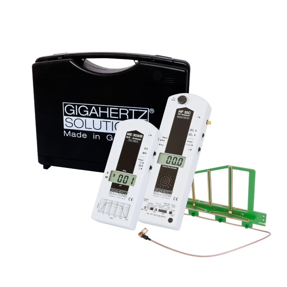 Gigahertz Solutions Juego de Medición de Electrosmog MK20 | Medidor de Baja Frecuencia y Radiofrecuencia (16 Hz - 100 KHz & 800 MHz - 2.7 GHz)