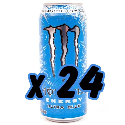 Monster Energy Ultra Blue - Bebida energética con latas de 16 fl oz (paquete de 24 unidades)