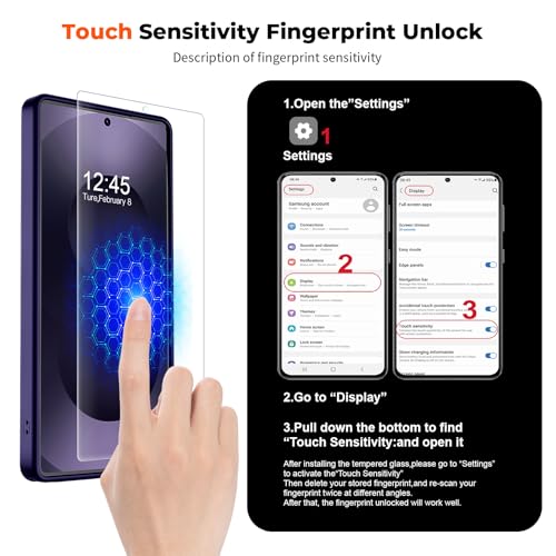 Image of SUPFINE Magnetic for Samsung Galaxy S25 Ultra Case with Screen Protector, (Built-in Magnets) (Military Grade Drop Protection) Slim Translucent Shockproof Phone Case,Dark Purple