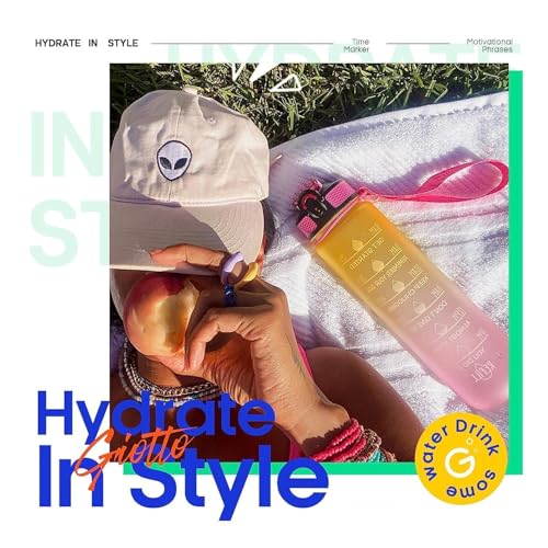 Image of Water Bottles Sipper Bottle For Adults, Kids,Unbreakable Motivational Water Bottle Time Mark Sipper With Straw & Time For Gym Office School Home Water Bottle for Kids