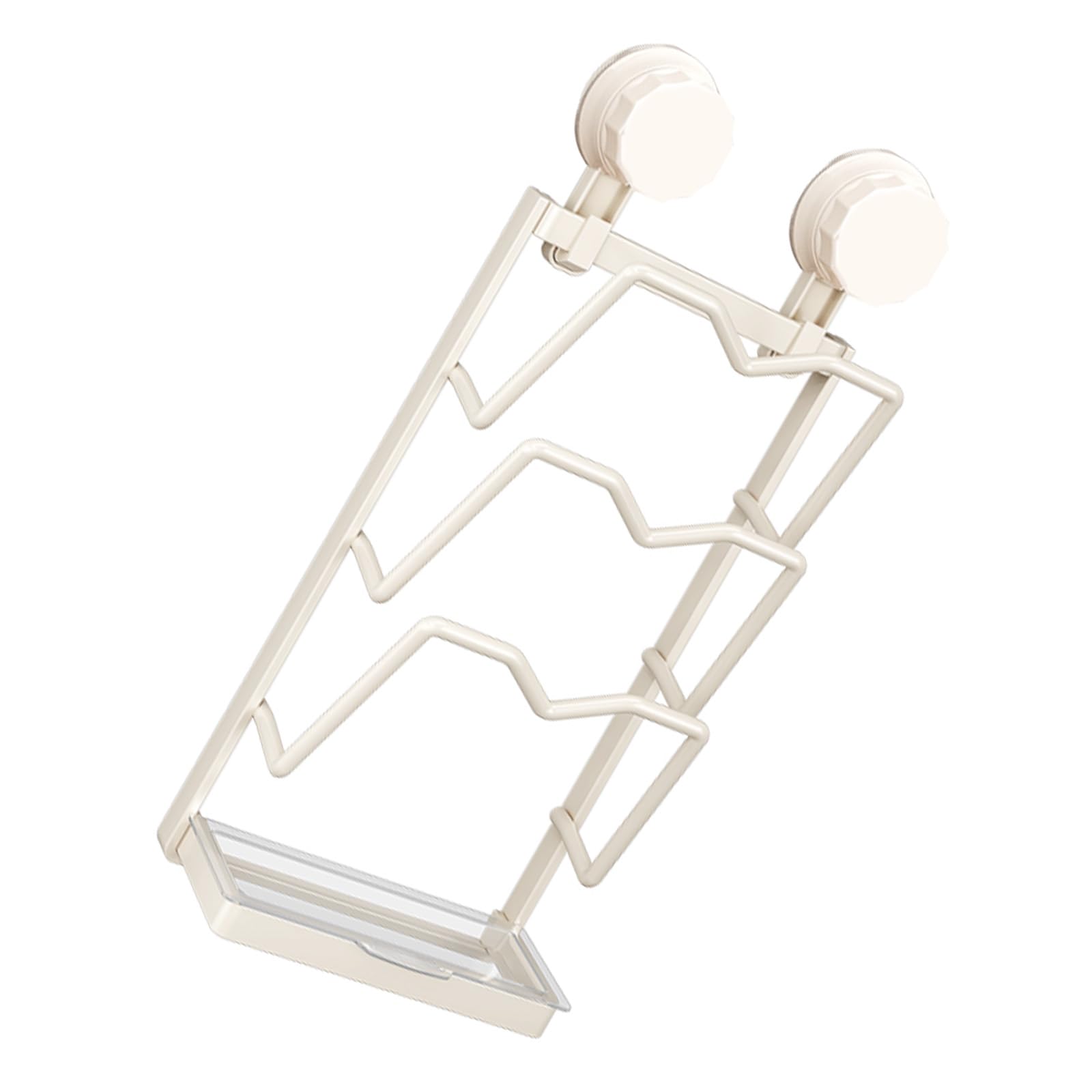 Jazuaiao Hanging Kitchen Basket Wall Mounted Sturdy Wire Organizers for Living Room Closet 3 Grids Space Saving Designs Suction Cup Kitchen Organizers