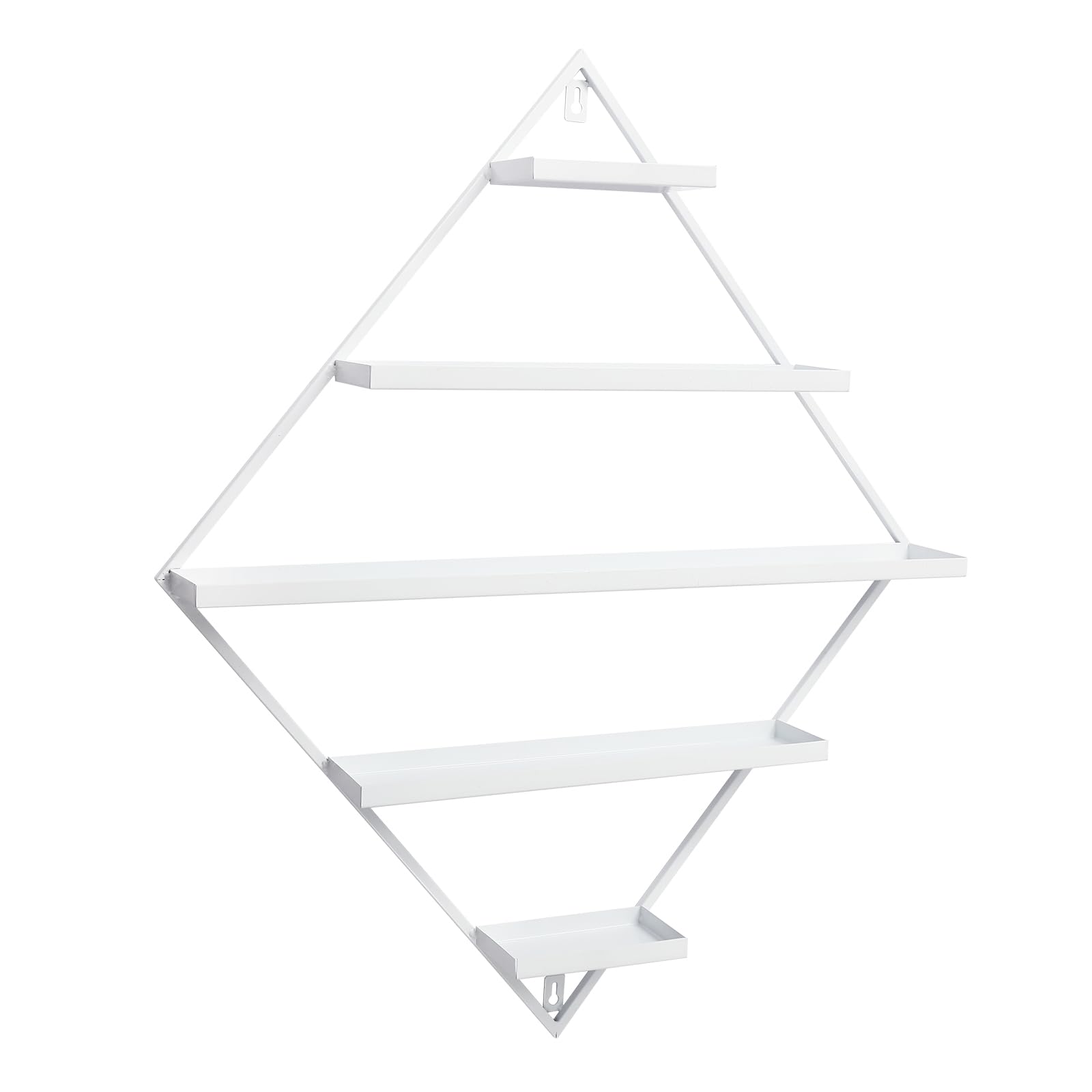 Scaffale per smalti in metallo a forma di diamante, organizzatore per smalto per unghie, oli essenziali, rossetto (bianco)