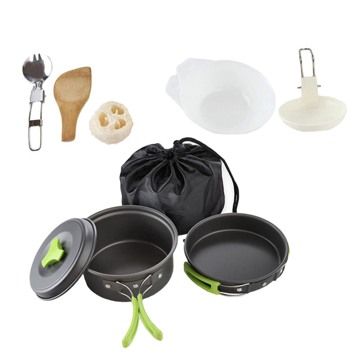 SUPVOX Cookware Camping Stoves for 1-2 People Portable Picnic Cooking Utensils Set Outdoor Kitchenware