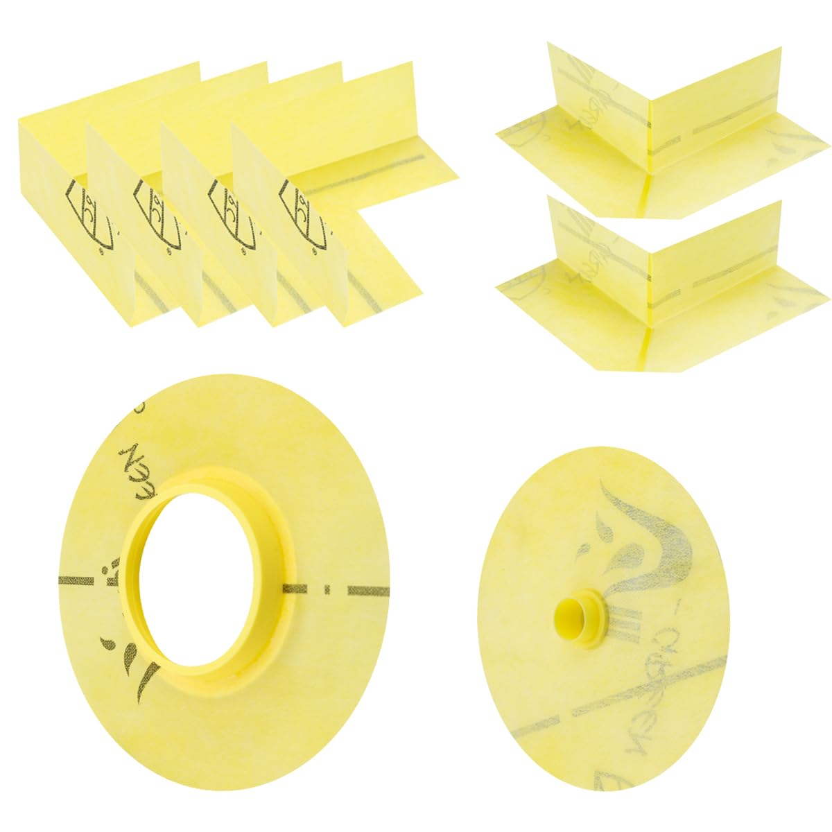 8PCS Waterproof Seal Kit for Shower, Inside Outside Concer Seals, Pipe Seal, Mixing Valve Seal Waterproofing Corner Shower Seamless Membrane Polyethylene Coner for Shower Room