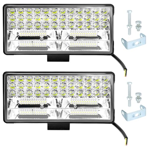QWORK 250W 9-Inch LED Work Light for Truck - 32000lm 2 Pack 12-80V IP68 Waterproof 84 LEDs Spot & Flood Combo Beam 6000k Cool Off-Road Light Bar