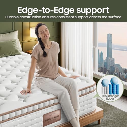 Image of BedStory Full Size Mattress Firm - 14 Inch Firm Hybrid Mattresses for Back Pain Relief & Extra Lumbar Support - Low Motion Transfer Colchones, CertiPUR-US Certified, 365 Nights Trial