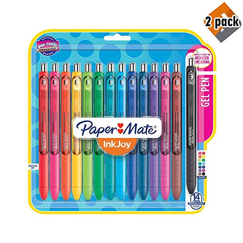 Paper Mate Gel Pens | InkJoy Pens, Medium Point, Assorted, 14 Count - 2 Pack